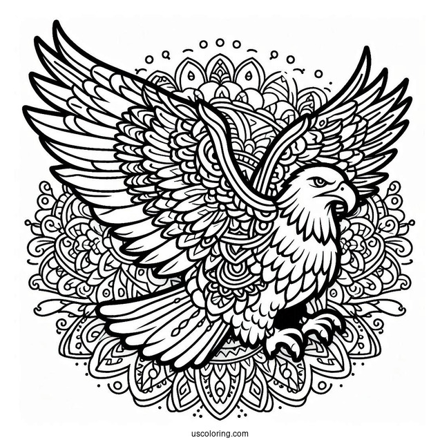 Eagle Animal Mandala Coloring Page