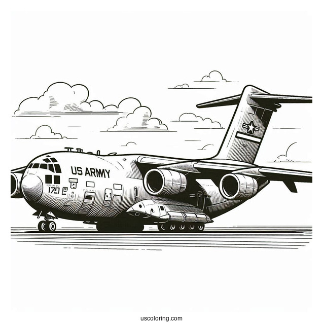 C-17 US Army Plane Coloring Page