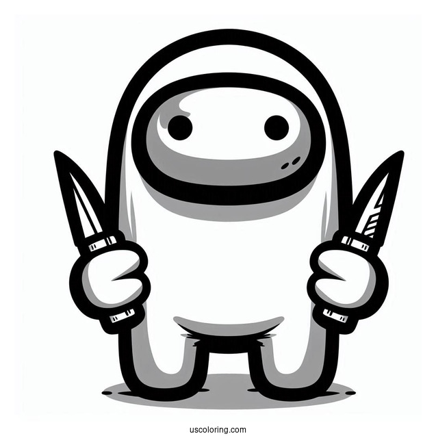 Among Us Imposter Holding Two Knives