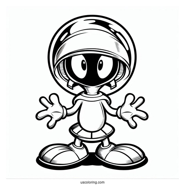 Marvin the Martian Looney Tunes Alien Coloring Page