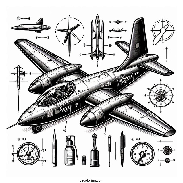 Bell X-1 Test Plane Coloring Page