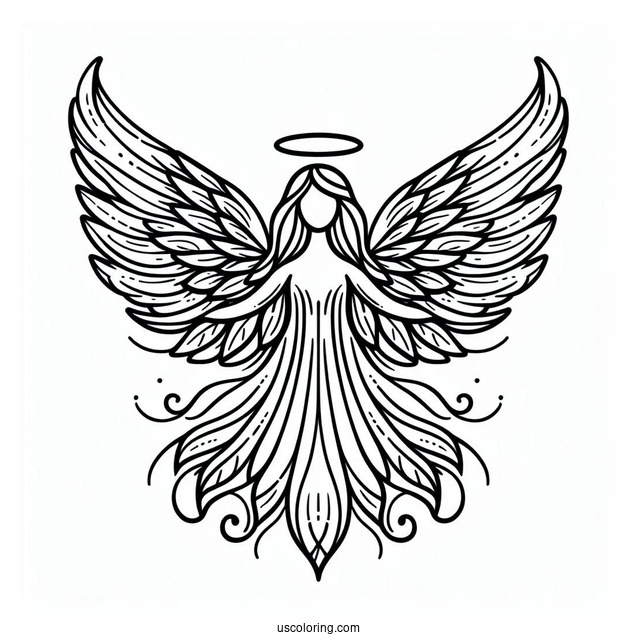 Simple Outline Of Angel Wings