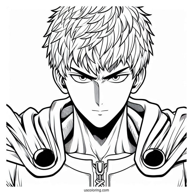 Coloring Page Of One Punch Man Anime