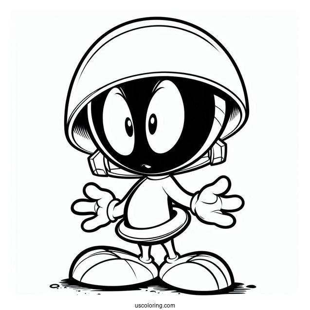 Marvin the Martian Looney Tunes Alien Coloring Page