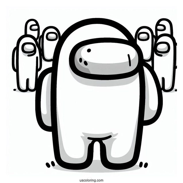 Easy Among Us Outline to Color