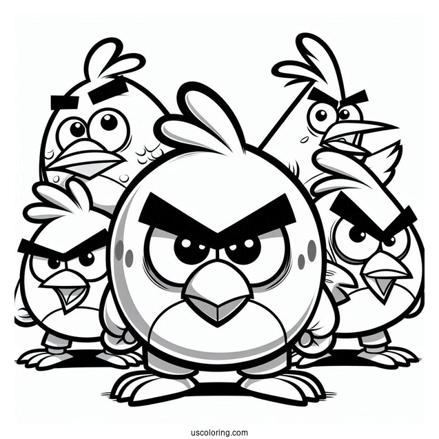 Angry Birds Gang Coloring Page