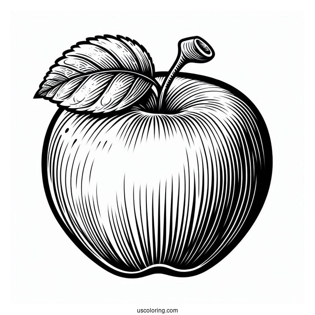 Detailed Golden Delicious Apple Coloring Page