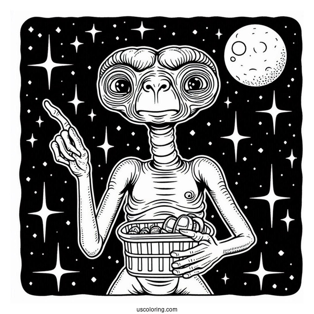 E.T. Alien Coloring Page