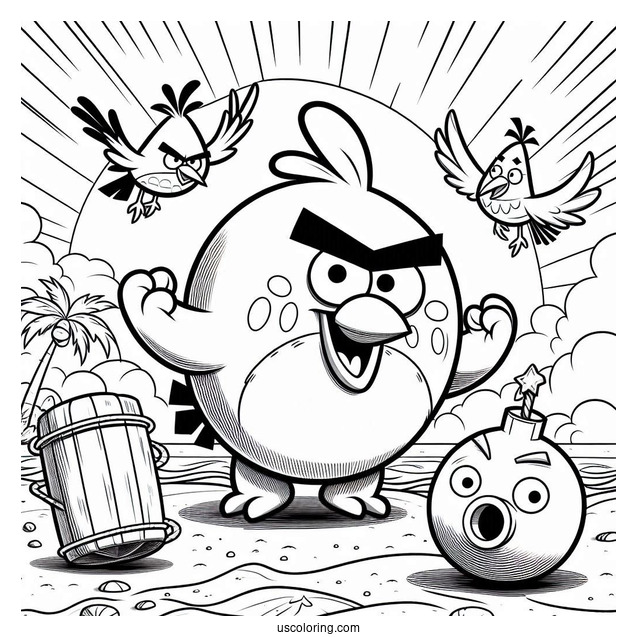 Red, Chuck, And Bomb On The Beach