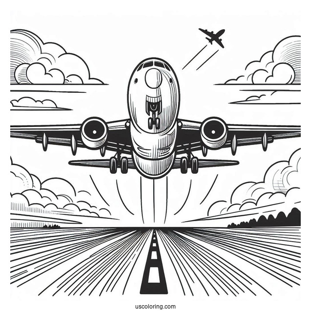 Airplane Taking Off From Runway