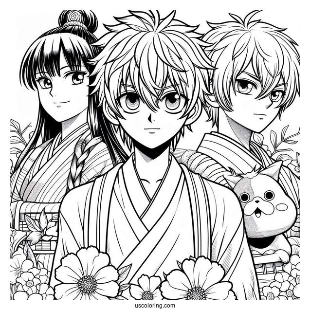 Coloring Sheet Of Gintama Anime