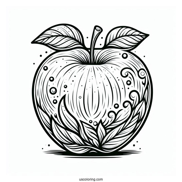 Granny Smith Apple Coloring Page For Kids