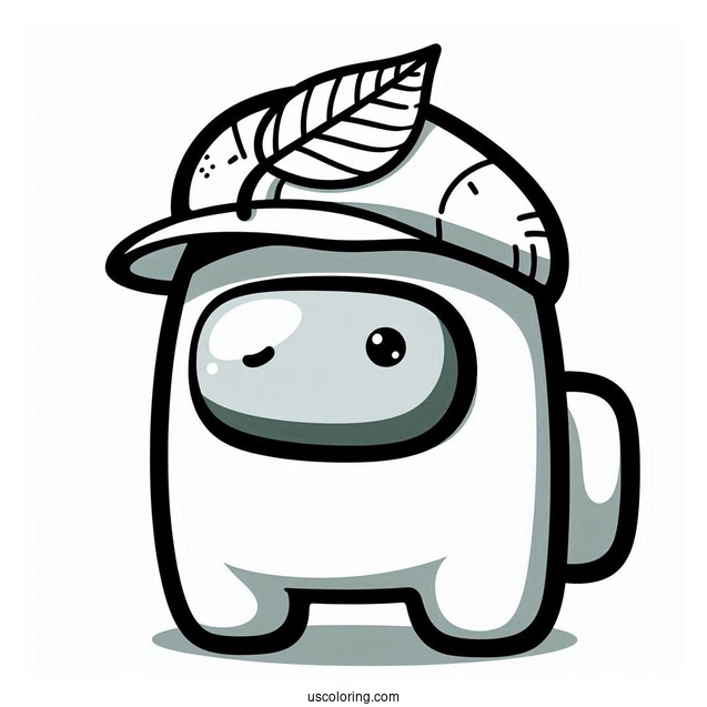 Cute Among Us Crewmate with Leaf Hat