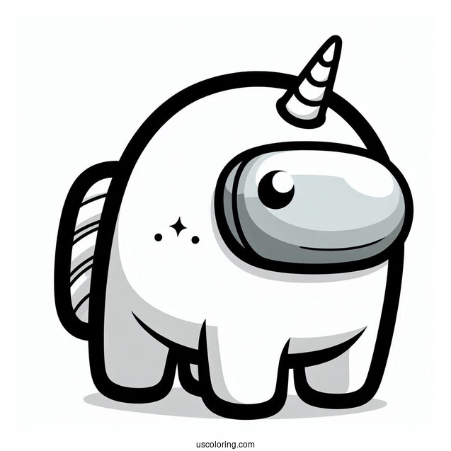 Coloring Sheet of Among Us Unicorn Skin