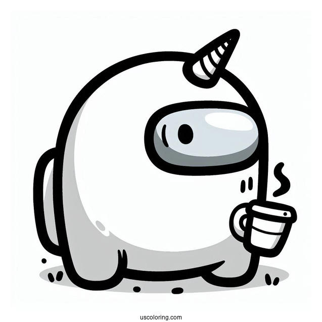 Coloring Sheet of Among Us Unicorn Skin