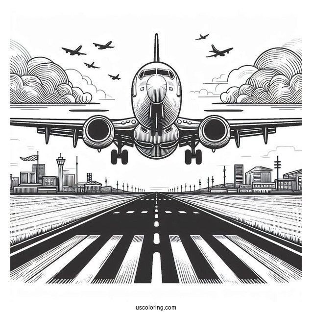 Airplane Taking Off From Runway