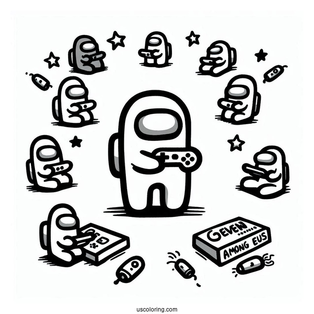 Cewmates Playing Multi-Player Among Us Game