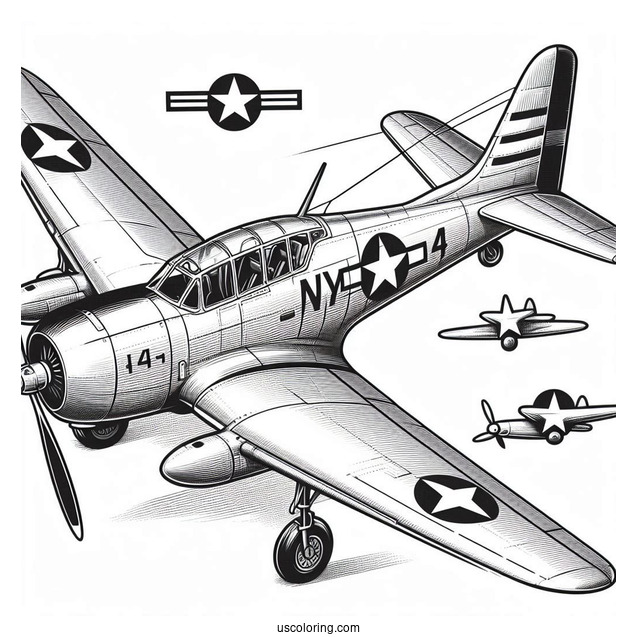 Bell X-1 Test Plane Coloring Page