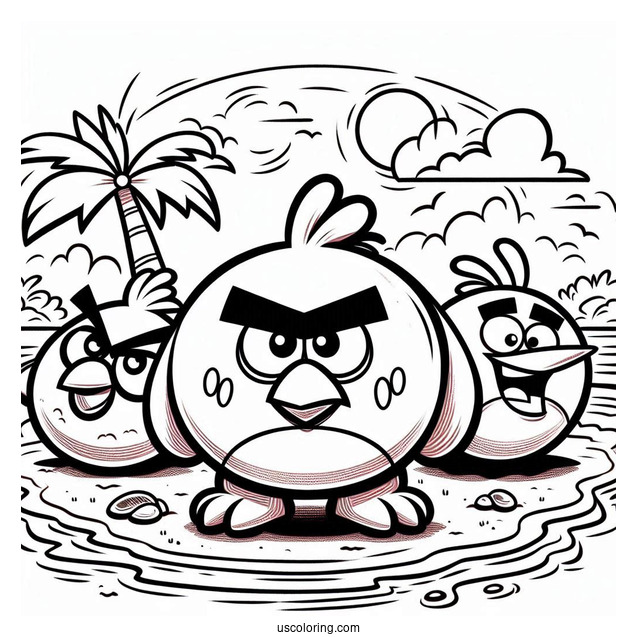 Red, Chuck, And Bomb On The Beach