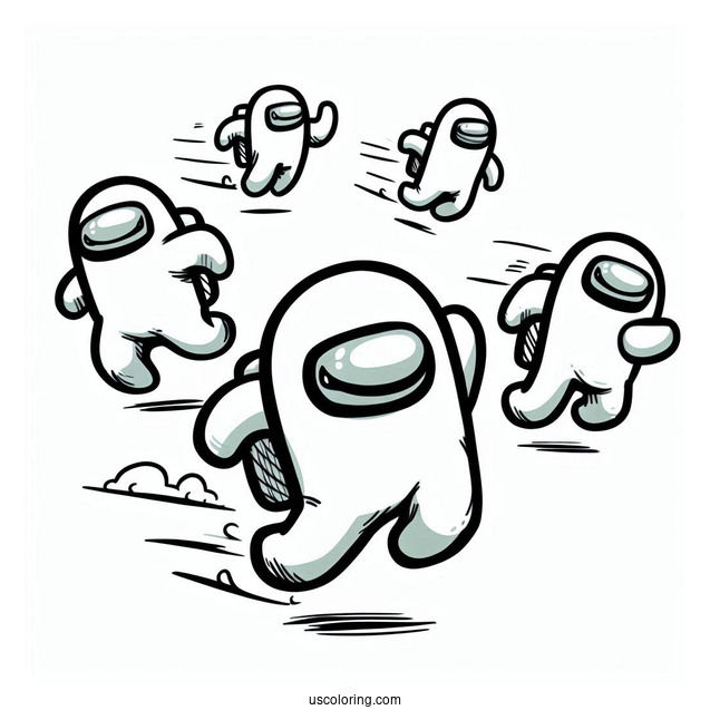 Crewmates Running Away From Imposter