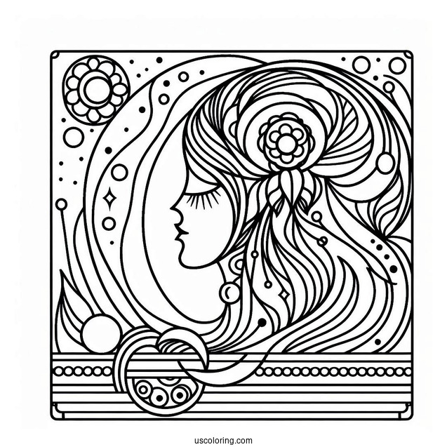 Simple Lines And Shapes Abstract Coloring Page For Kids