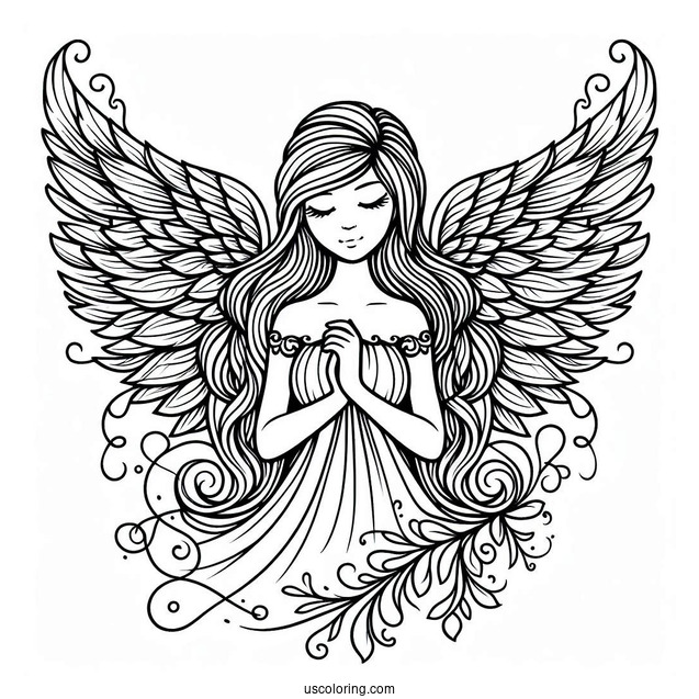 Simple Outline Of Angel Wings