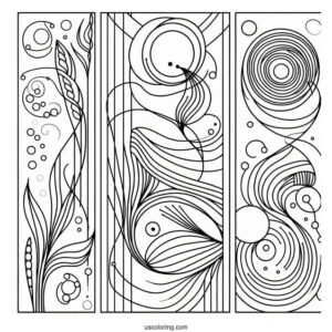 Simple Lines And Shapes Abstract Coloring Page For Kids