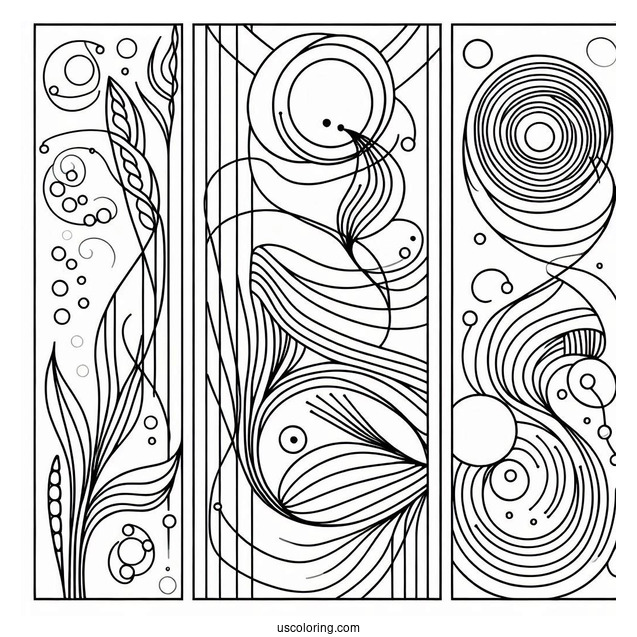 Simple Lines And Shapes Abstract Coloring Page For Kids