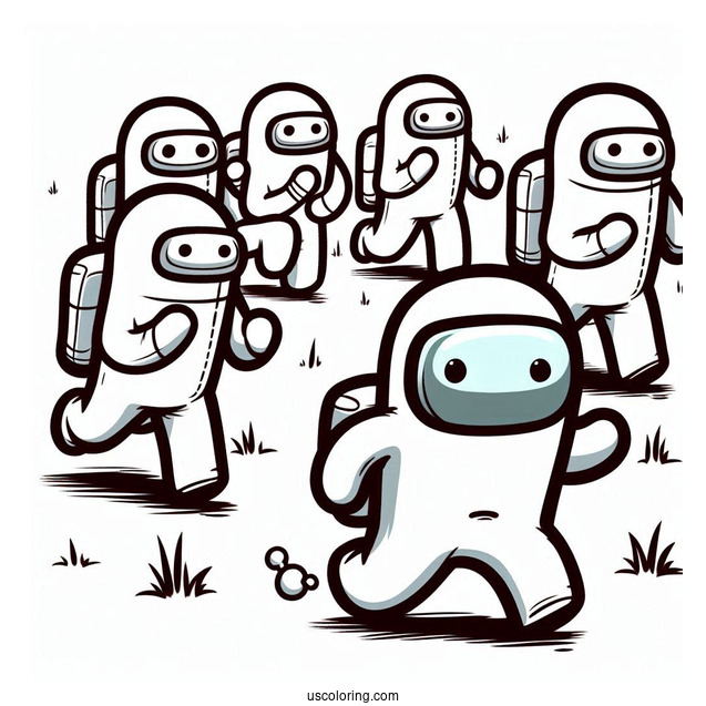 Crewmates Running Away From Imposter