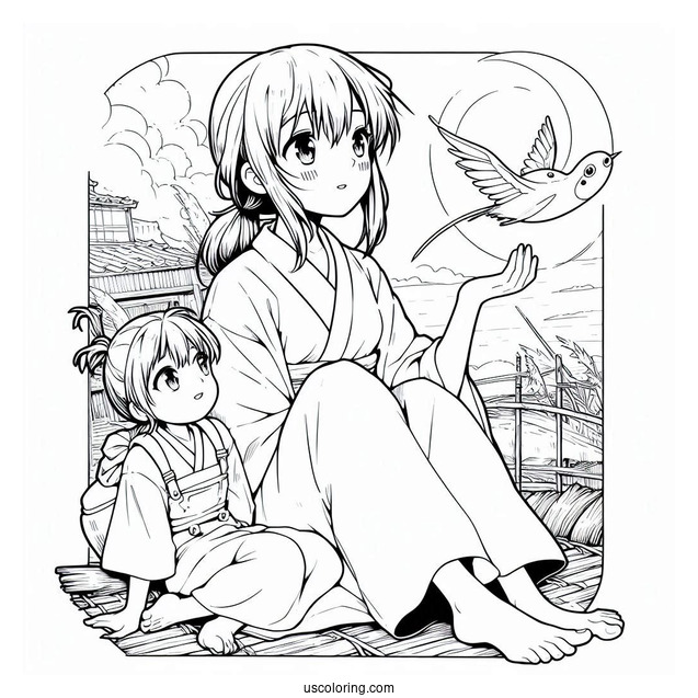 Spirited Away Coloring Sheet