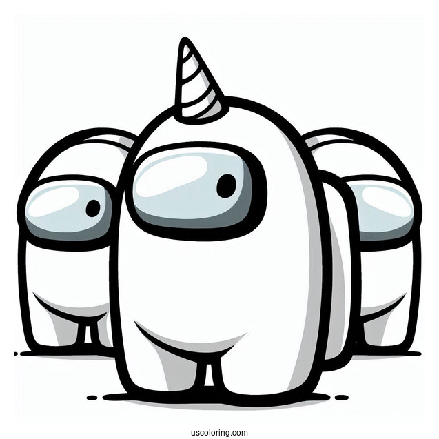 Coloring Sheet of Among Us Unicorn Skin