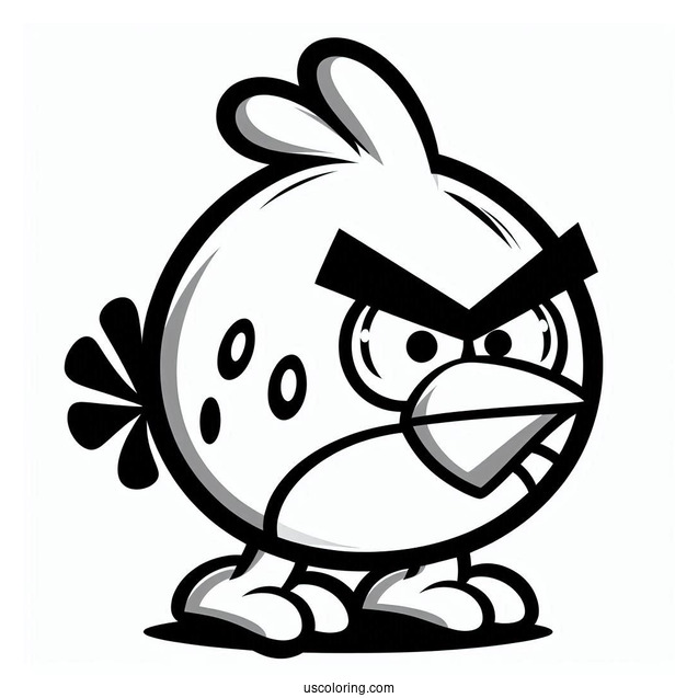 Easy Outline of Red Angry Bird