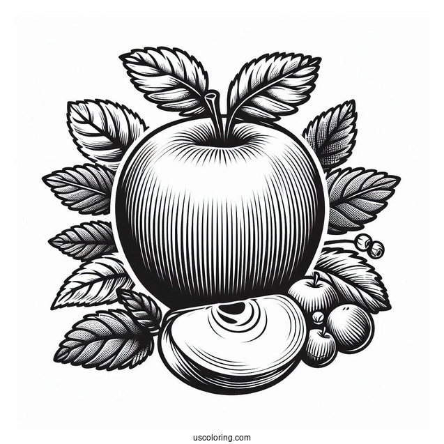 Delicious Honey Crisp Apple Coloring Page