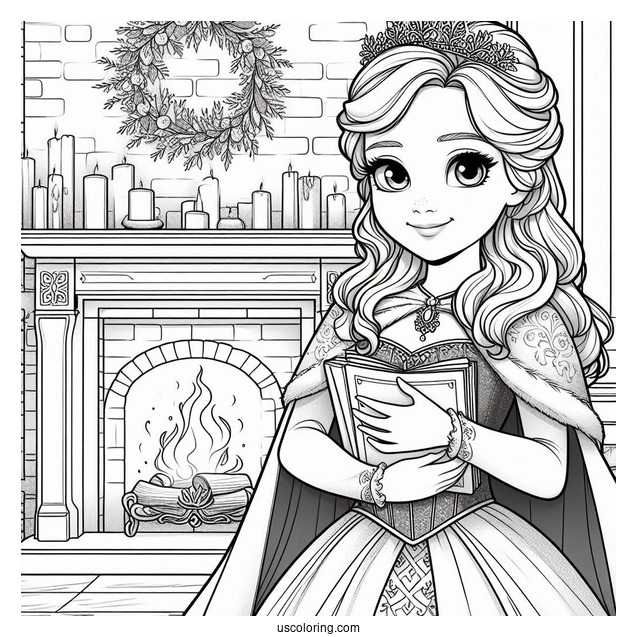 Queen Anna In Front Of Fireplace