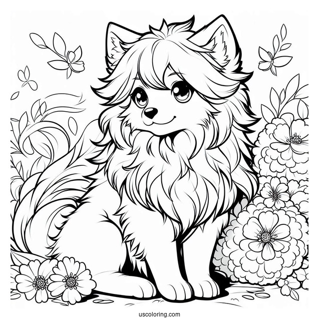 Easy Manga Dogs Anime Outline To Color