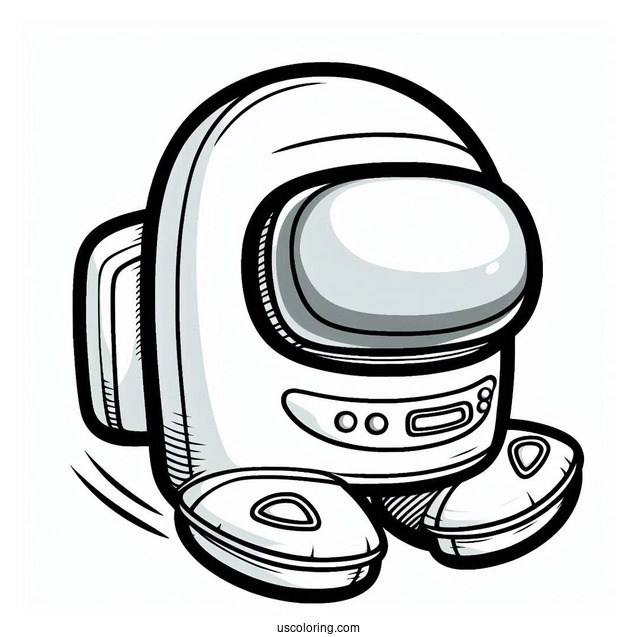 Coloring Sheet of Among Us Imposter in Spaceship