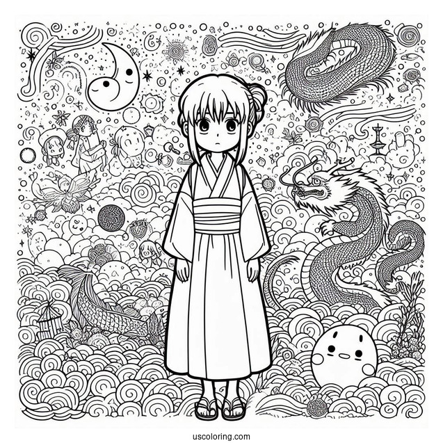 Spirited Away Coloring Sheet