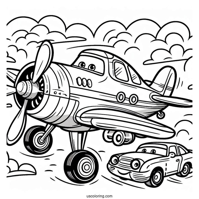 Plane From Cars Movie To Color