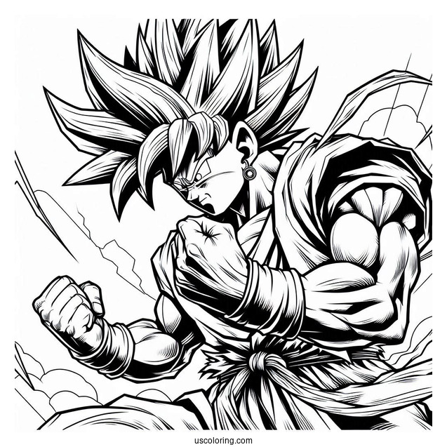 Dragon Ball Z Goku Fighting Coloring Sheet
