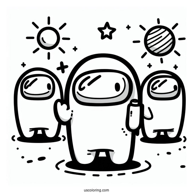 Among Us Outline for Preschoolers