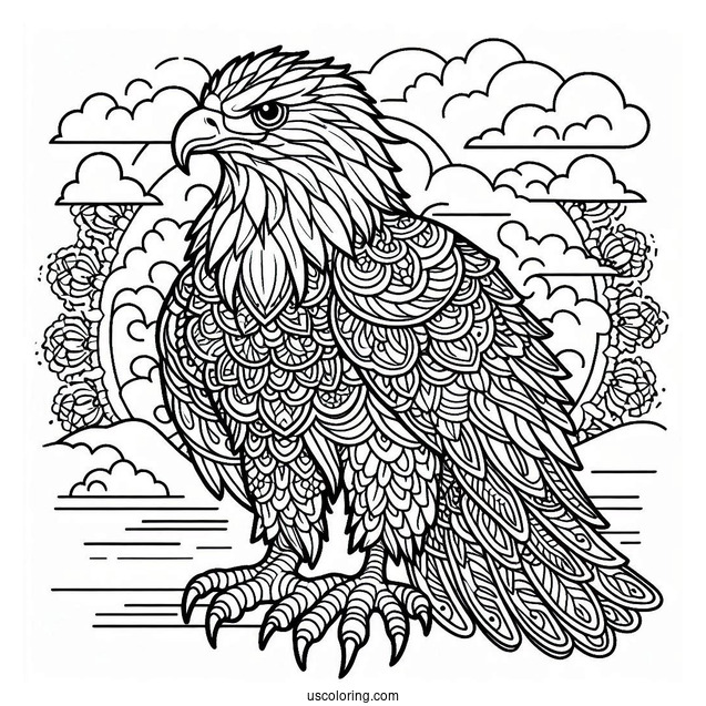 Eagle Animal Mandala Coloring Page