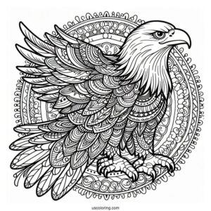 Eagle Animal Mandala Coloring Page