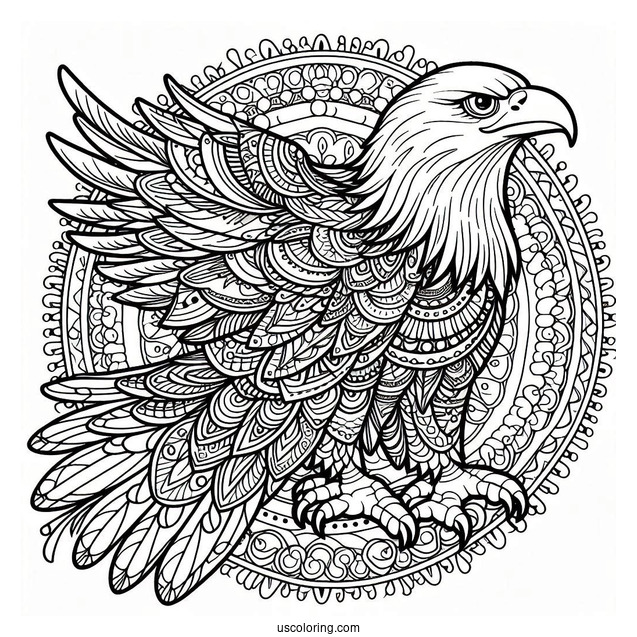 Eagle Animal Mandala Coloring Page