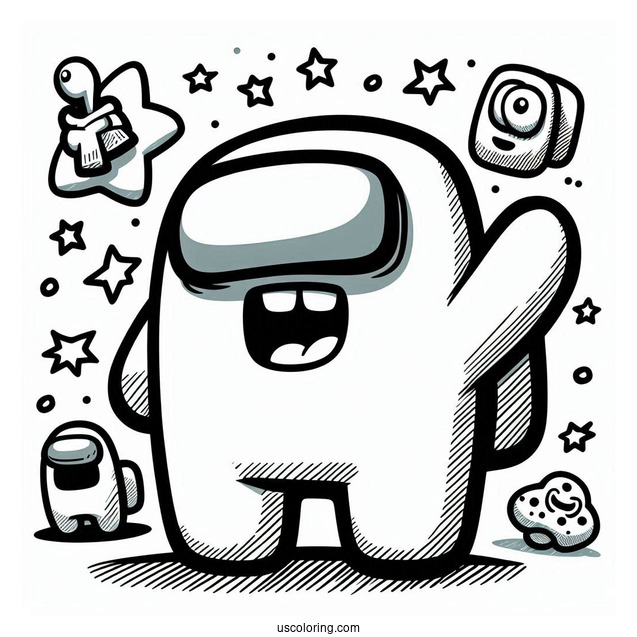 SpongeBob Among Us to Color