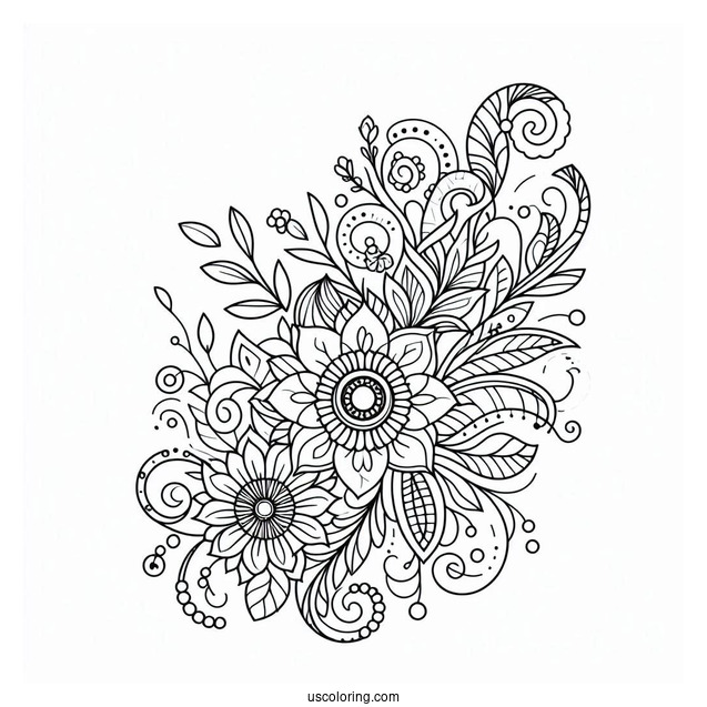 Floral Abstract Coloring Page