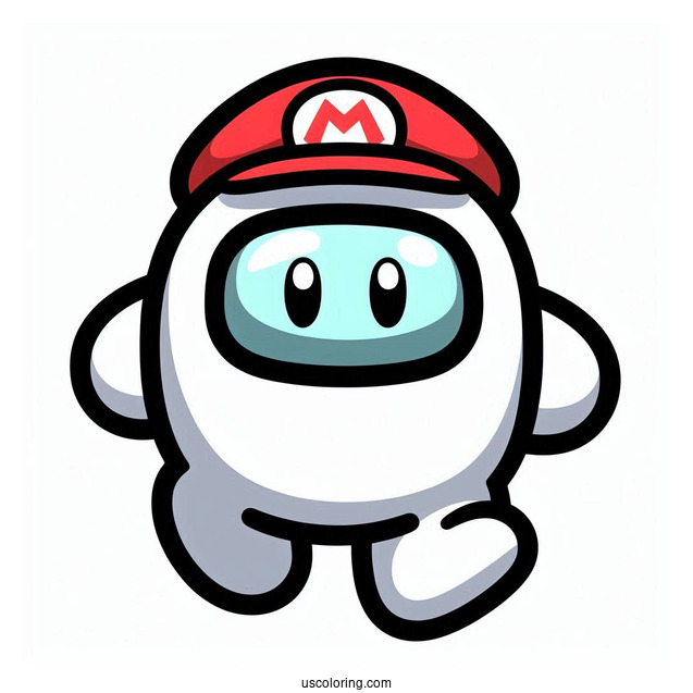 Super Mario Skin Among Us Coloring In