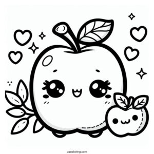 Cute Kawaii Coloring Page For Kids