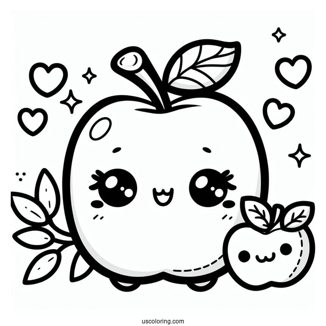 Cute Kawaii Coloring Page For Kids