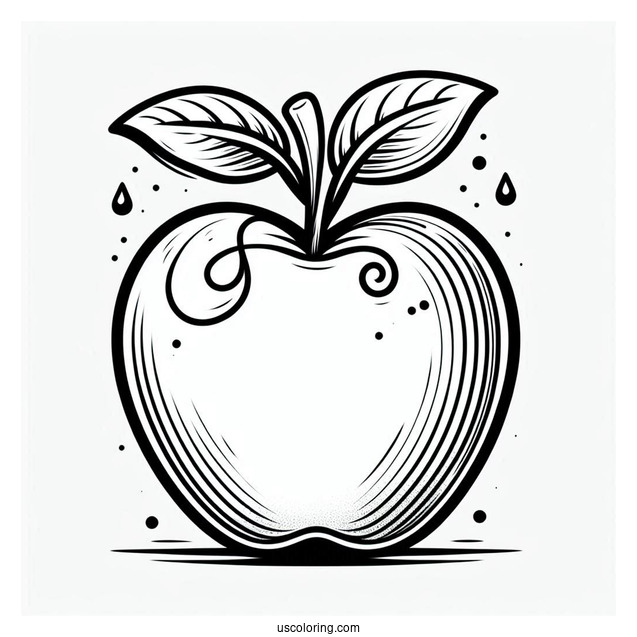 Apple Outline Template Coloring Page_