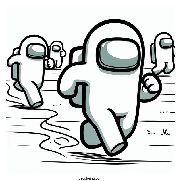 Crewmates Running Away From Imposter